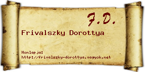 Frivalszky Dorottya névjegykártya
