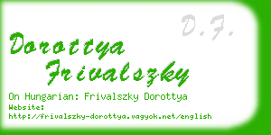 dorottya frivalszky business card